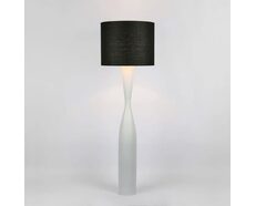 Callum Floor Lamp White With Black Shade - KITMRDLMP0029B