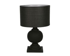 Coach Turned Wood Ball Balustrade Table Lamp Black With Black Shade - KITELDOMR-2356BLK