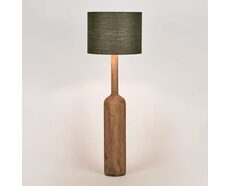 Flask Wood Floor Lamp Saddle Base With Black Shade - KITMRDLMP0025B